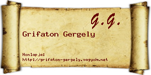 Grifaton Gergely névjegykártya